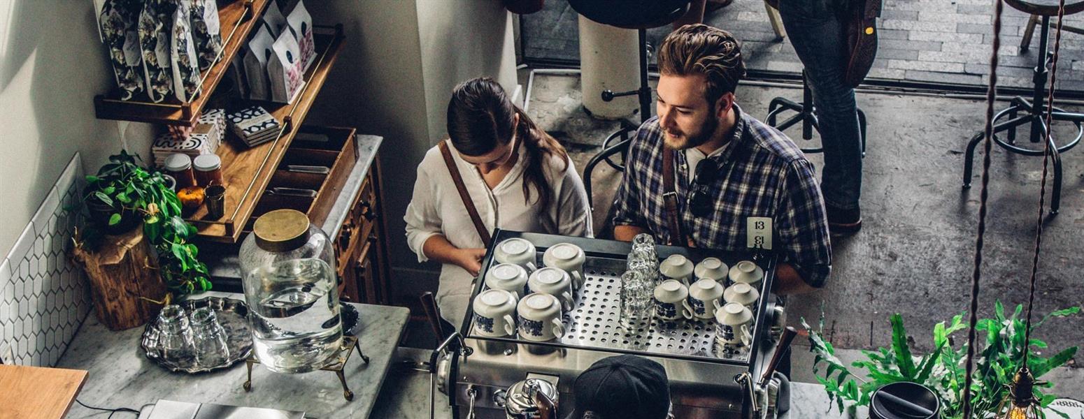 Busy coffee shop